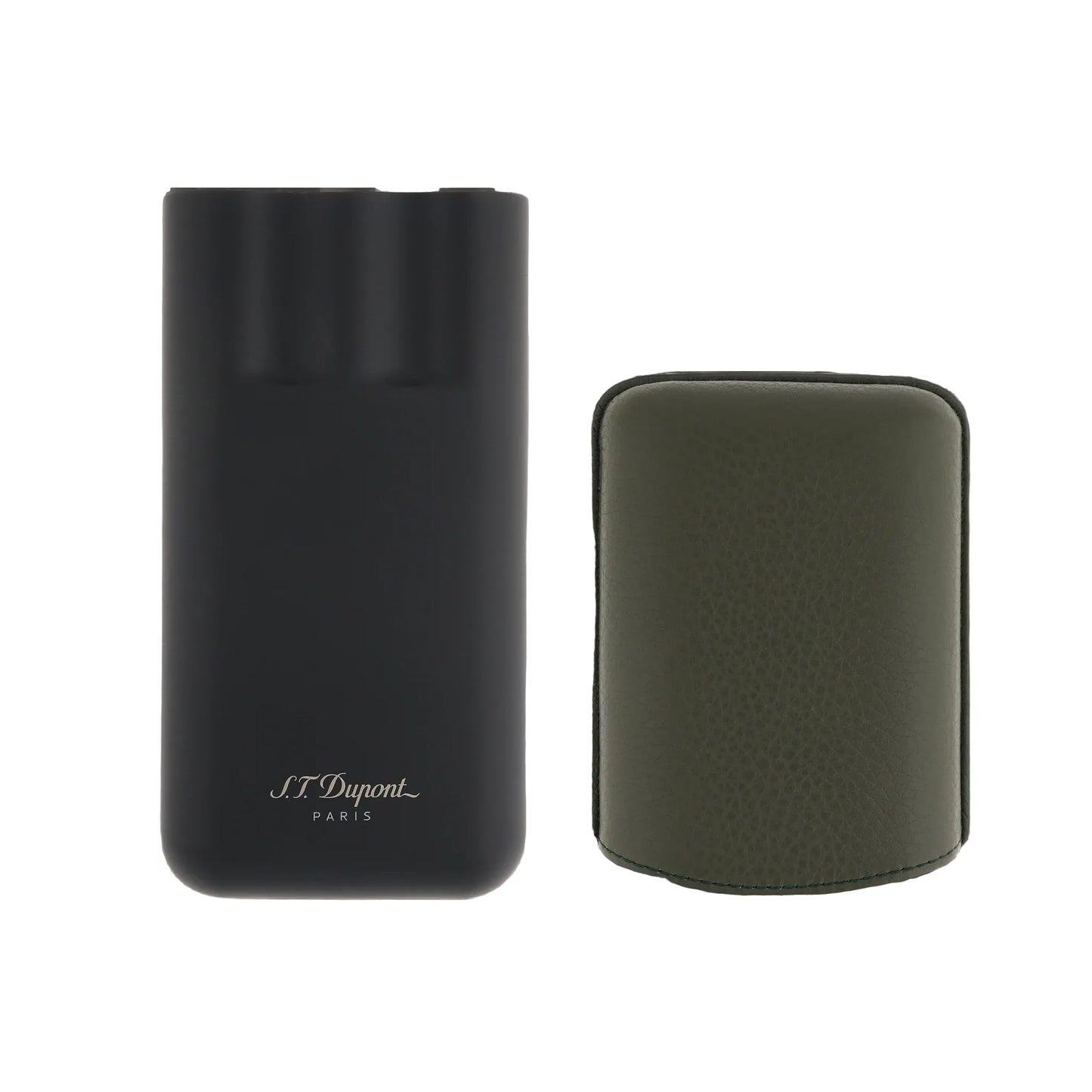 S.T. Dupont 3 Cigar Case Kaki Black